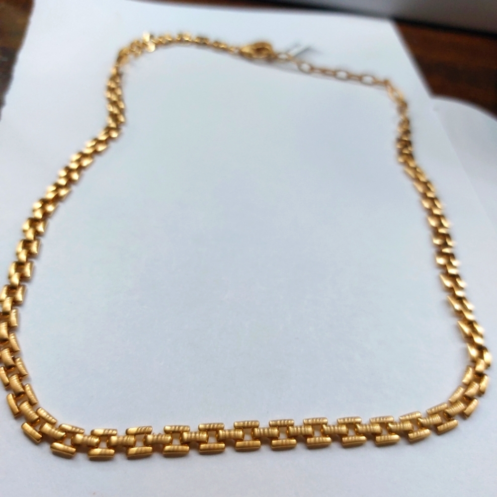 Brighton Ferra short gold link necklace